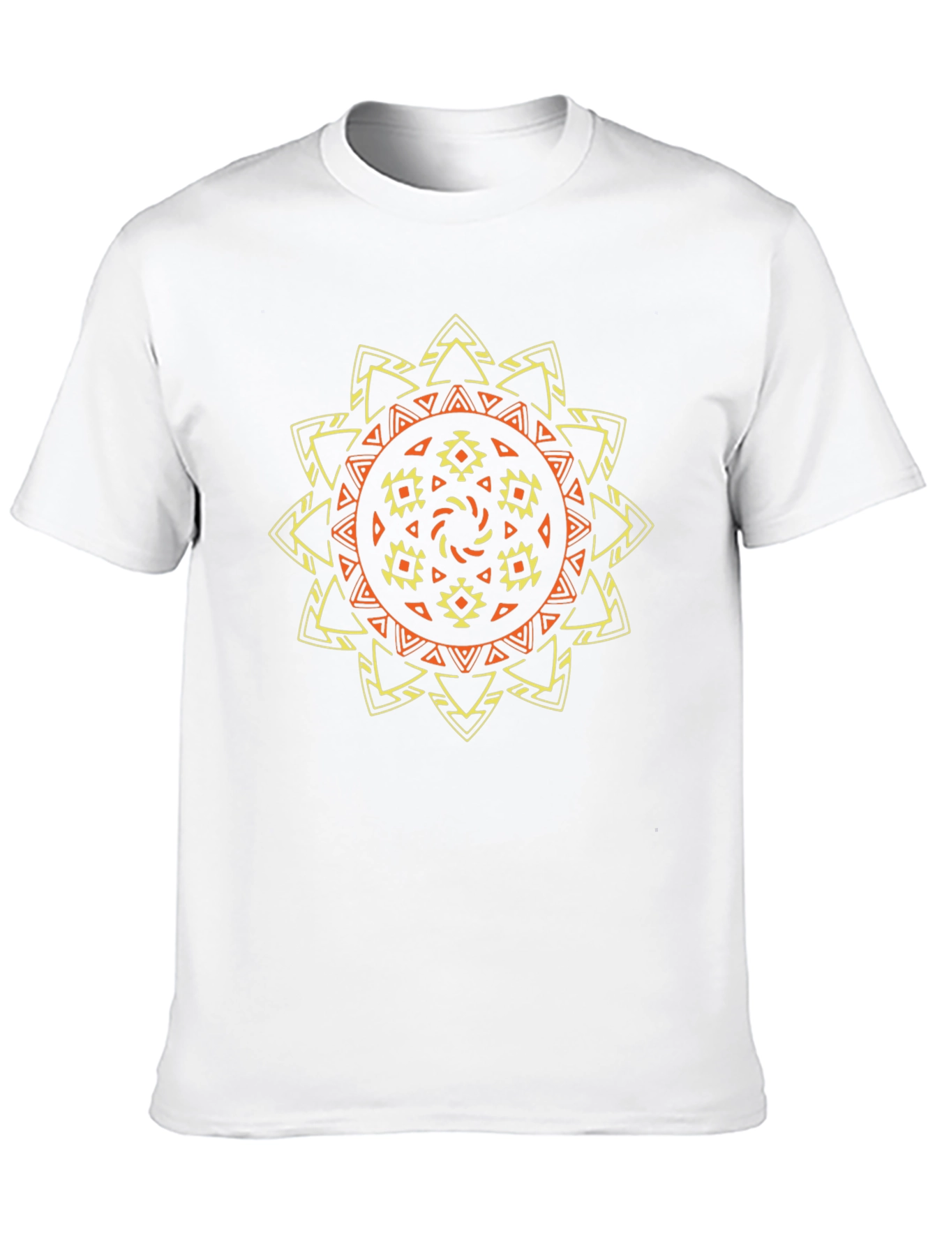 Tribal Sun Graphic Tee - Stylish Black T-Shirt