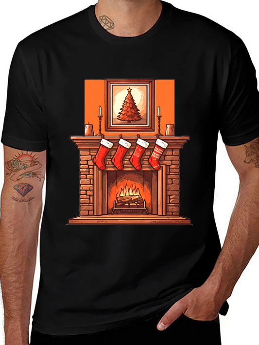 Christmas Fireplace Graphic Tee
