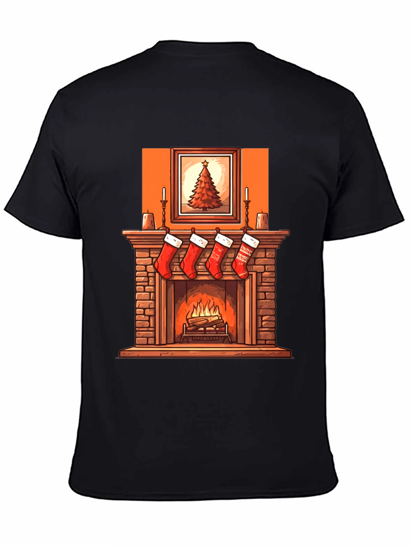 Christmas Fireplace Graphic Tee