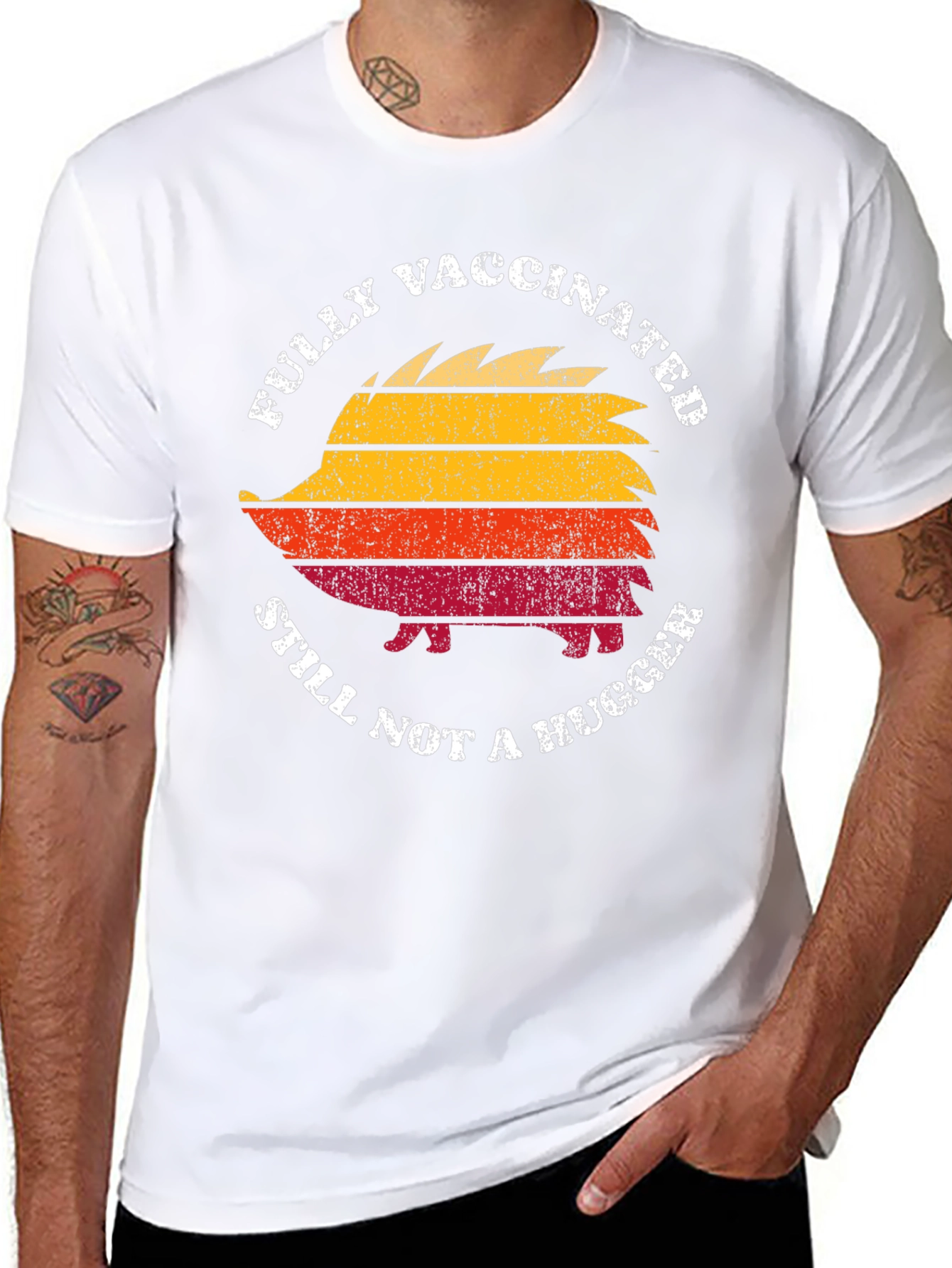 Fully Vaccinated Still Not a Hugger Hedgehog T-Shirt