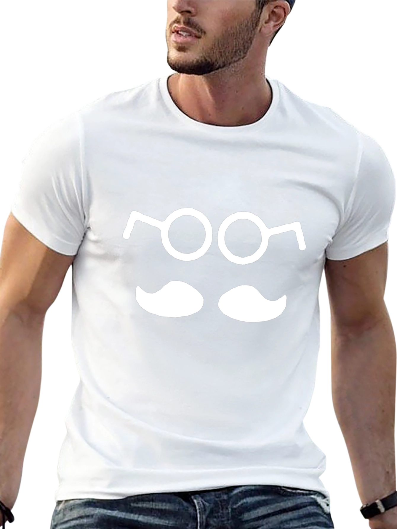 Funny Geek T-Shirt: Glasses and Mustache Tee