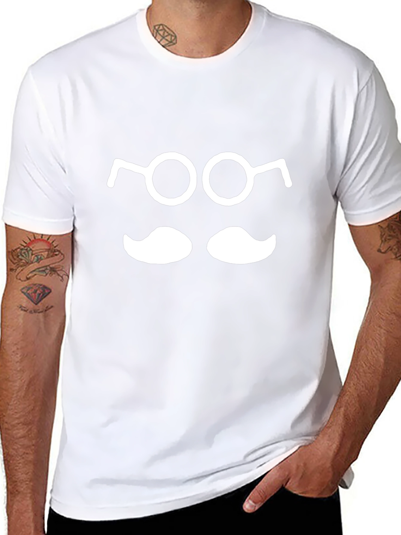 Funny Geek T-Shirt: Glasses and Mustache Tee