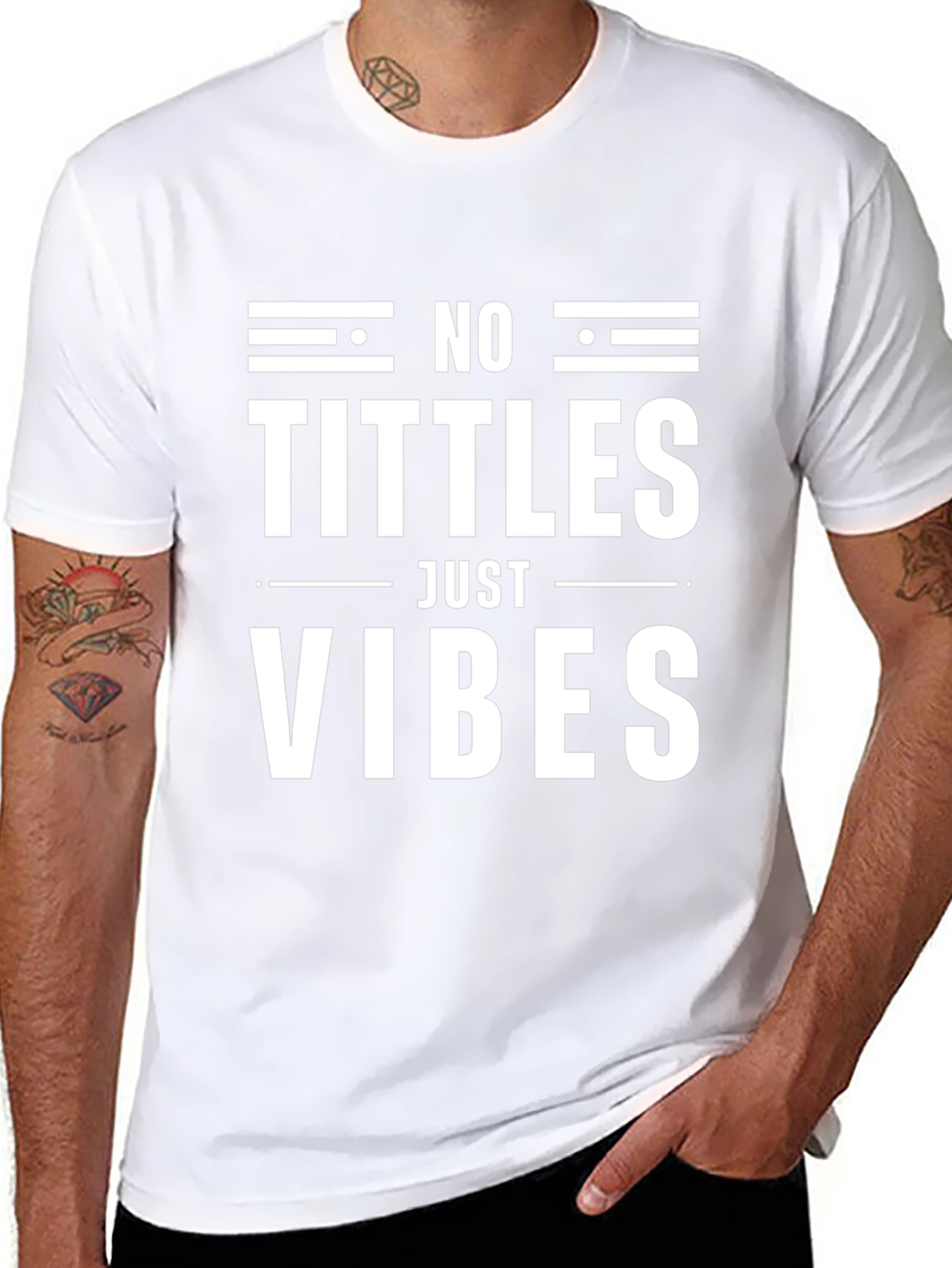 No Tittles Just Vibes Graphic Tee - Black