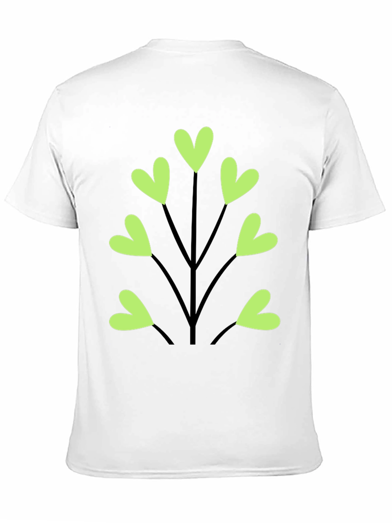 Heart Leaf Tee - Black Cotton T-Shirt