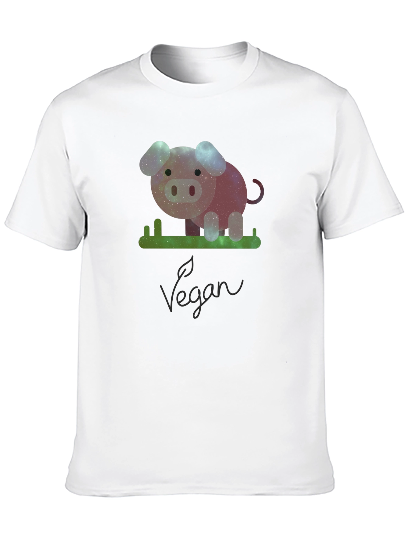 Vegan Galaxy Pig Graphic T-Shirt