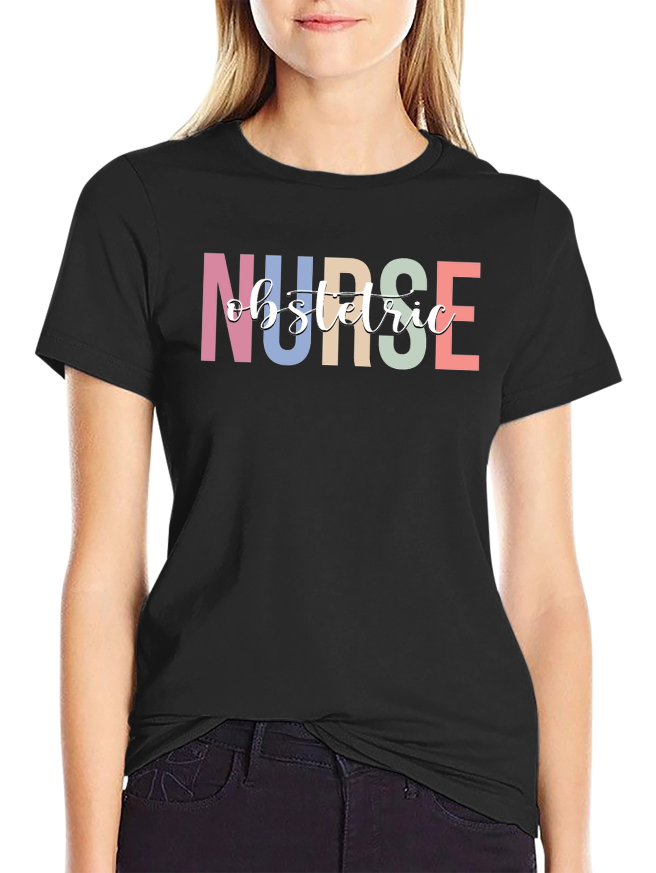Obstetric Nurse Graphic Tee - Black T-Shirt