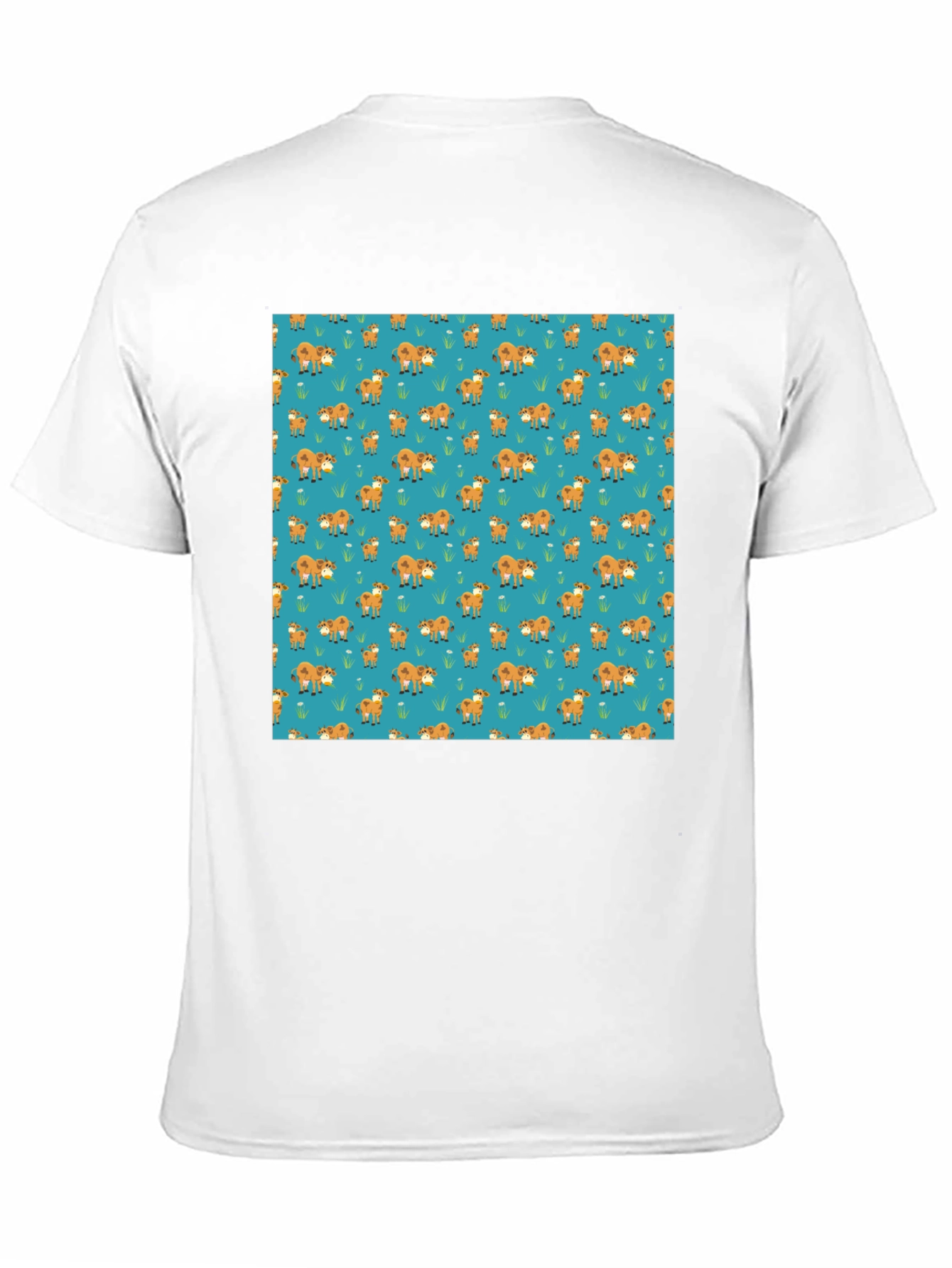 Fox Pattern Black Casual T-Shirt