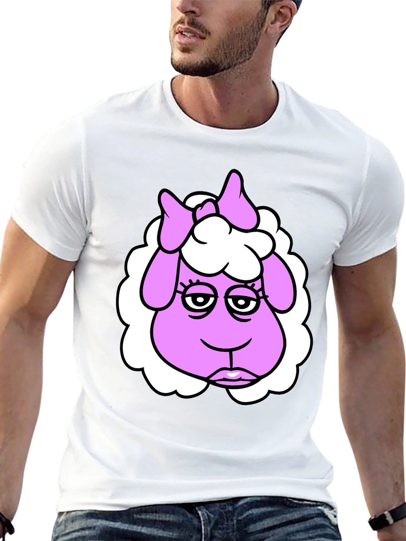 Cartoon Sheep Graphic T-Shirt - Quirky & Fun Design