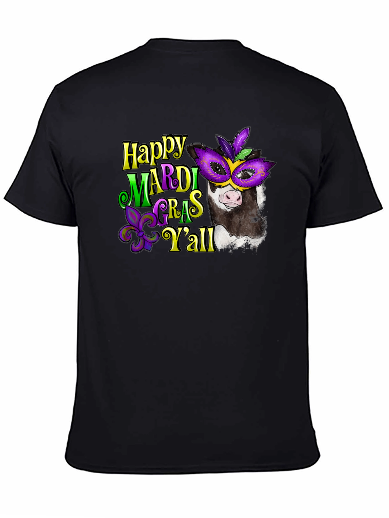 Happy Mardi Gras Yall Cow T-Shirt