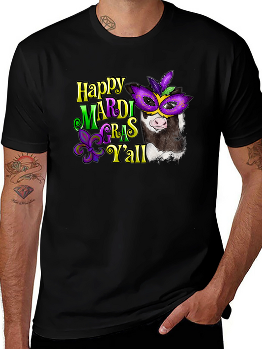 Happy Mardi Gras Yall Cow T-Shirt