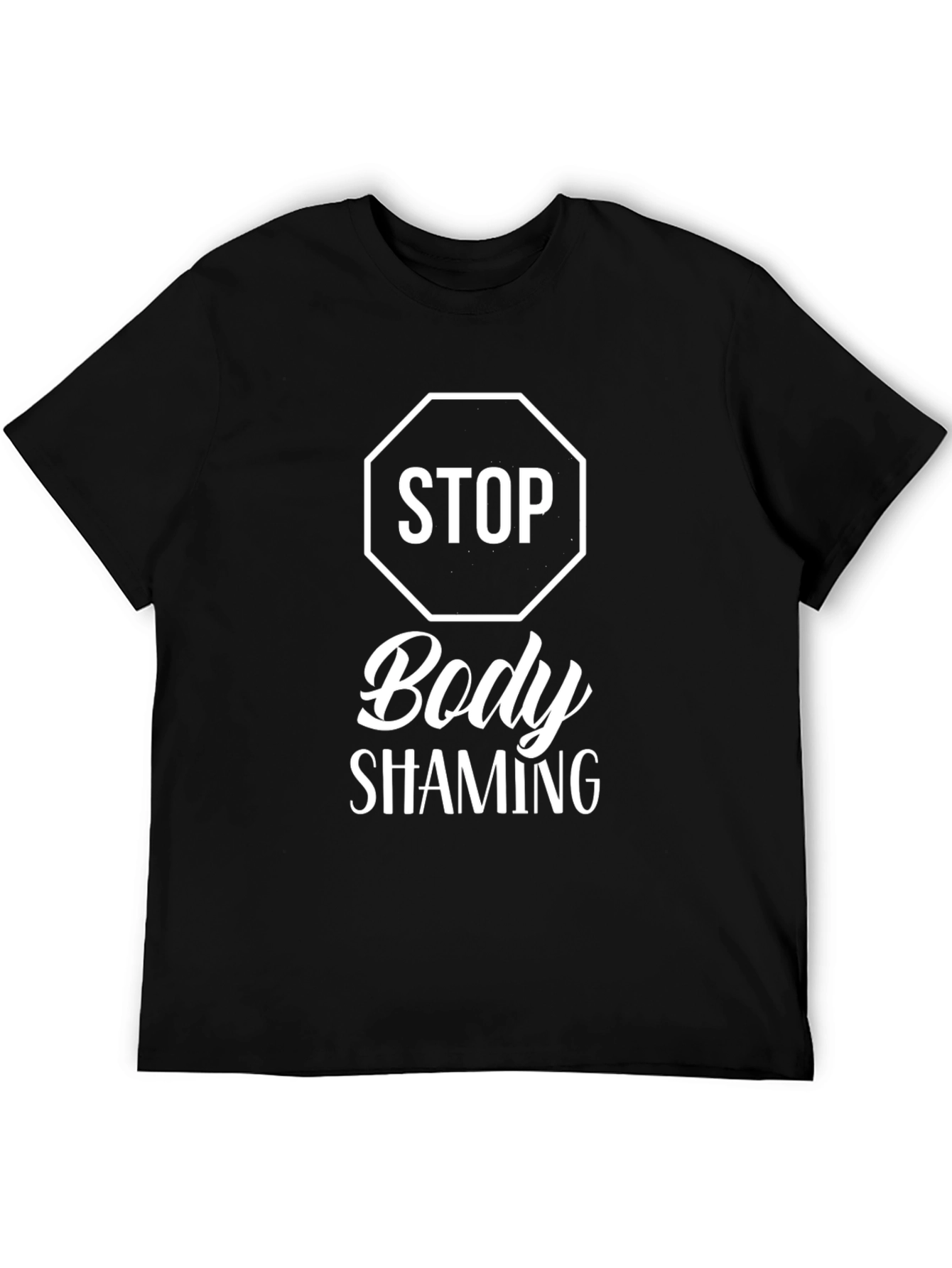 Stop Body Shaming Graphic T-Shirt - Black