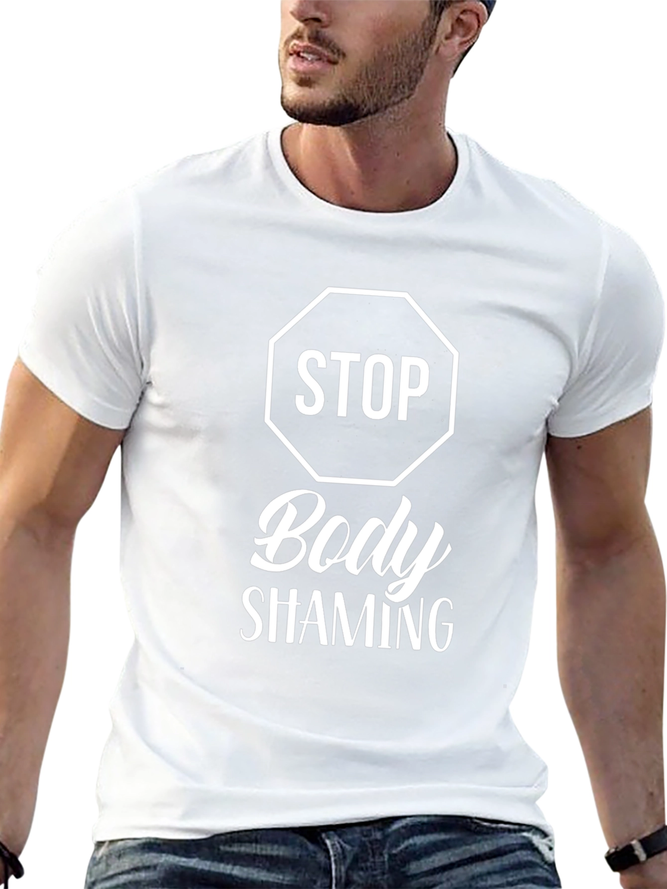 Stop Body Shaming Graphic T-Shirt - Black