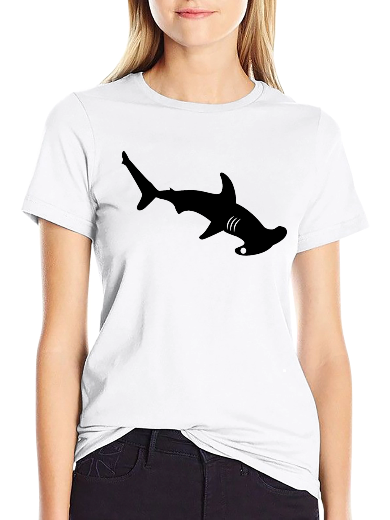 Hammerhead Shark Graphic Tee - Cool Black T-Shirt