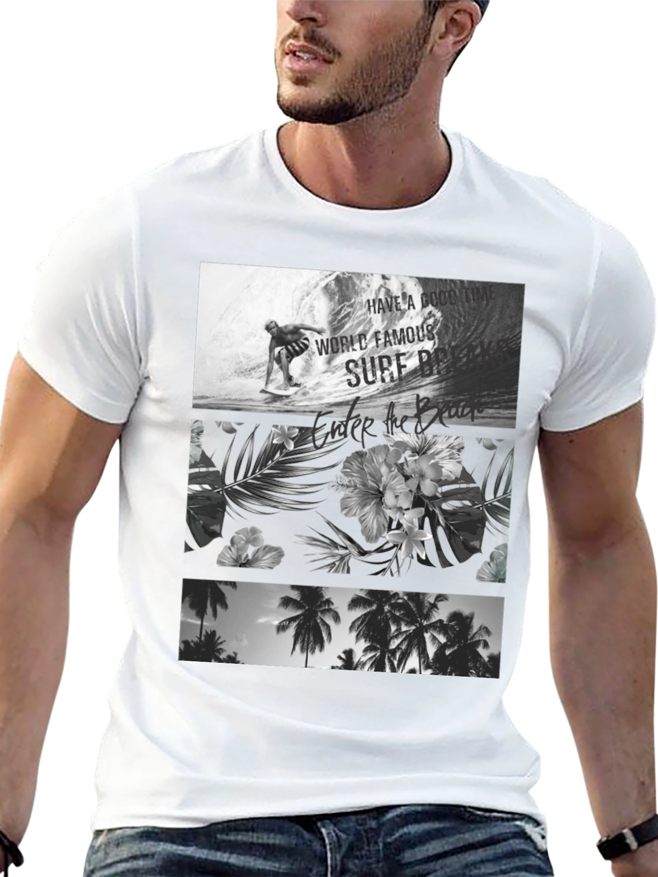 Black Surf Scene Graphic Tee