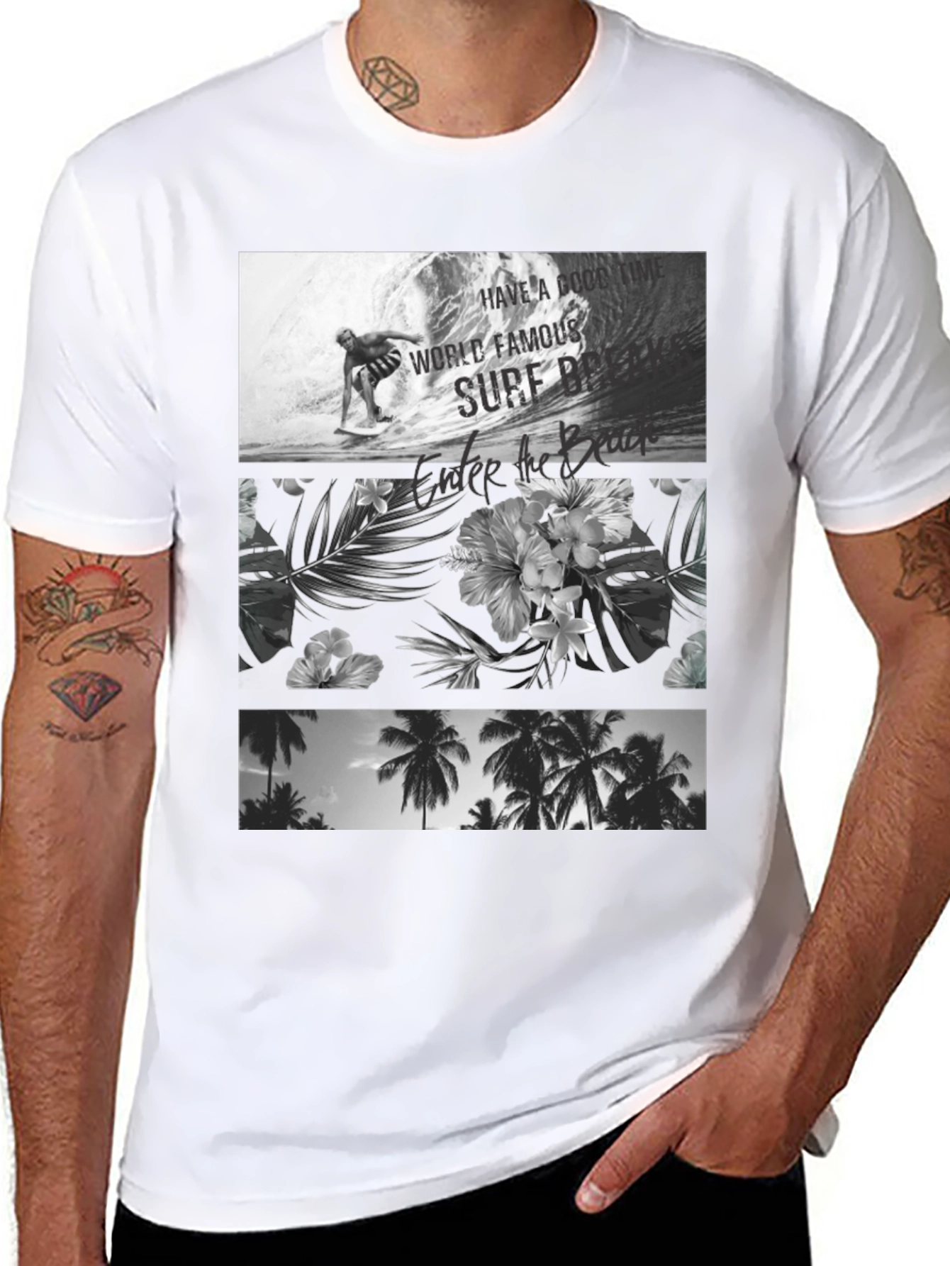 Black Surf Scene Graphic Tee