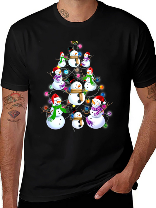 Festive Snowman Christmas Tree T-Shirt