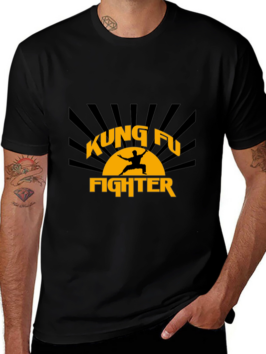 Kung Fu Fighter Graphic Black T-Shirt