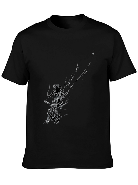 Skeleton Biker Graphic Tee - Cool Black T-Shirt