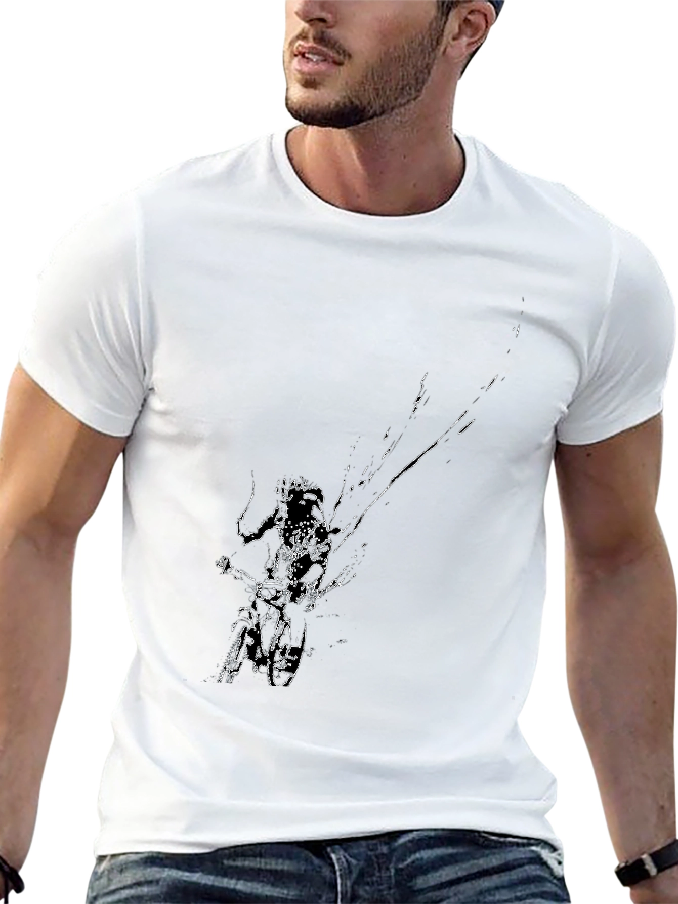 Skeleton Biker Graphic Tee - Cool Black T-Shirt