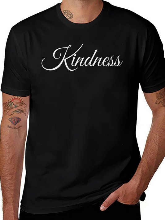 Kindness Graphic Tee - Classic Black Crew Neck T-Shirt