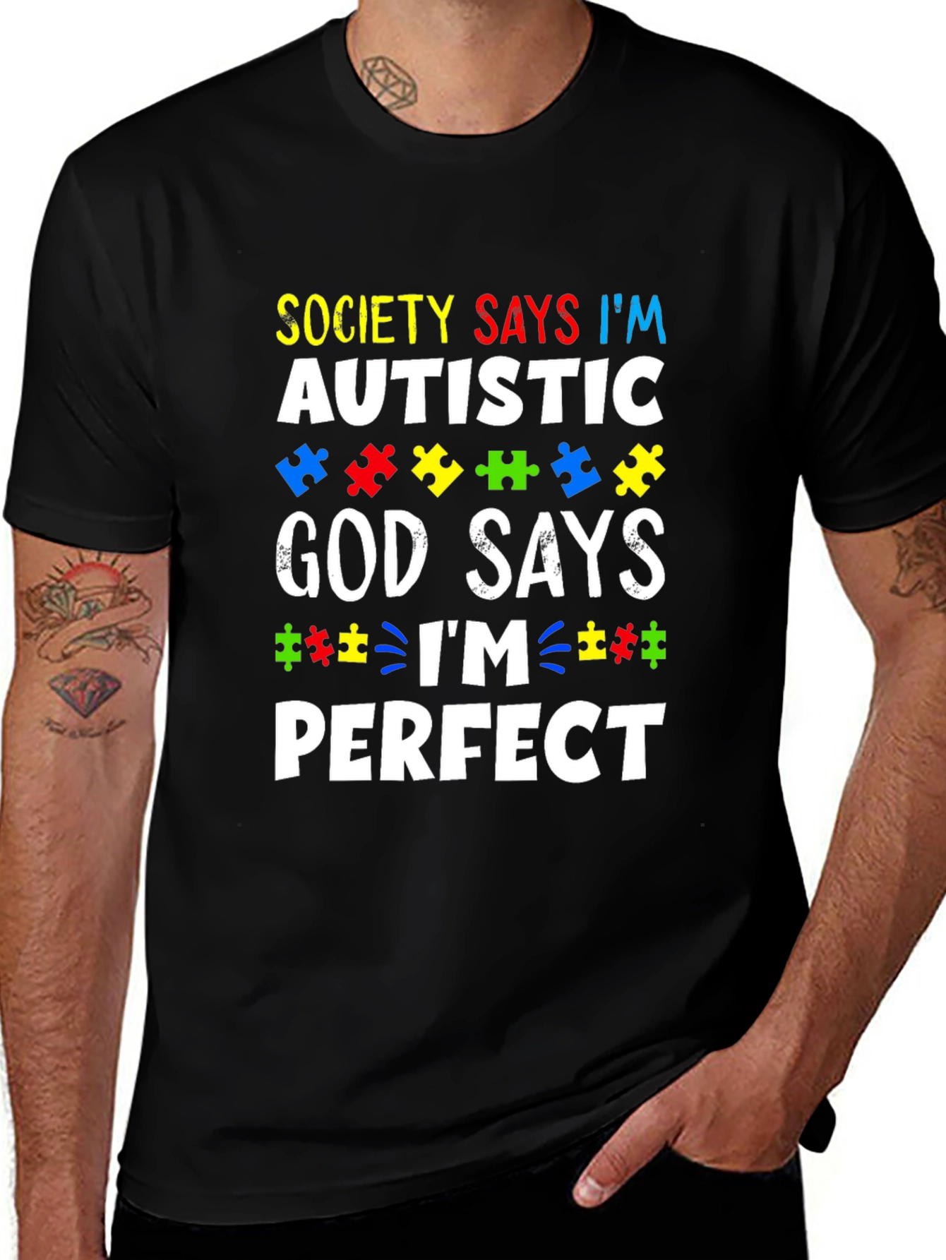 Autism Awareness T-Shirt - God Says Im Perfect