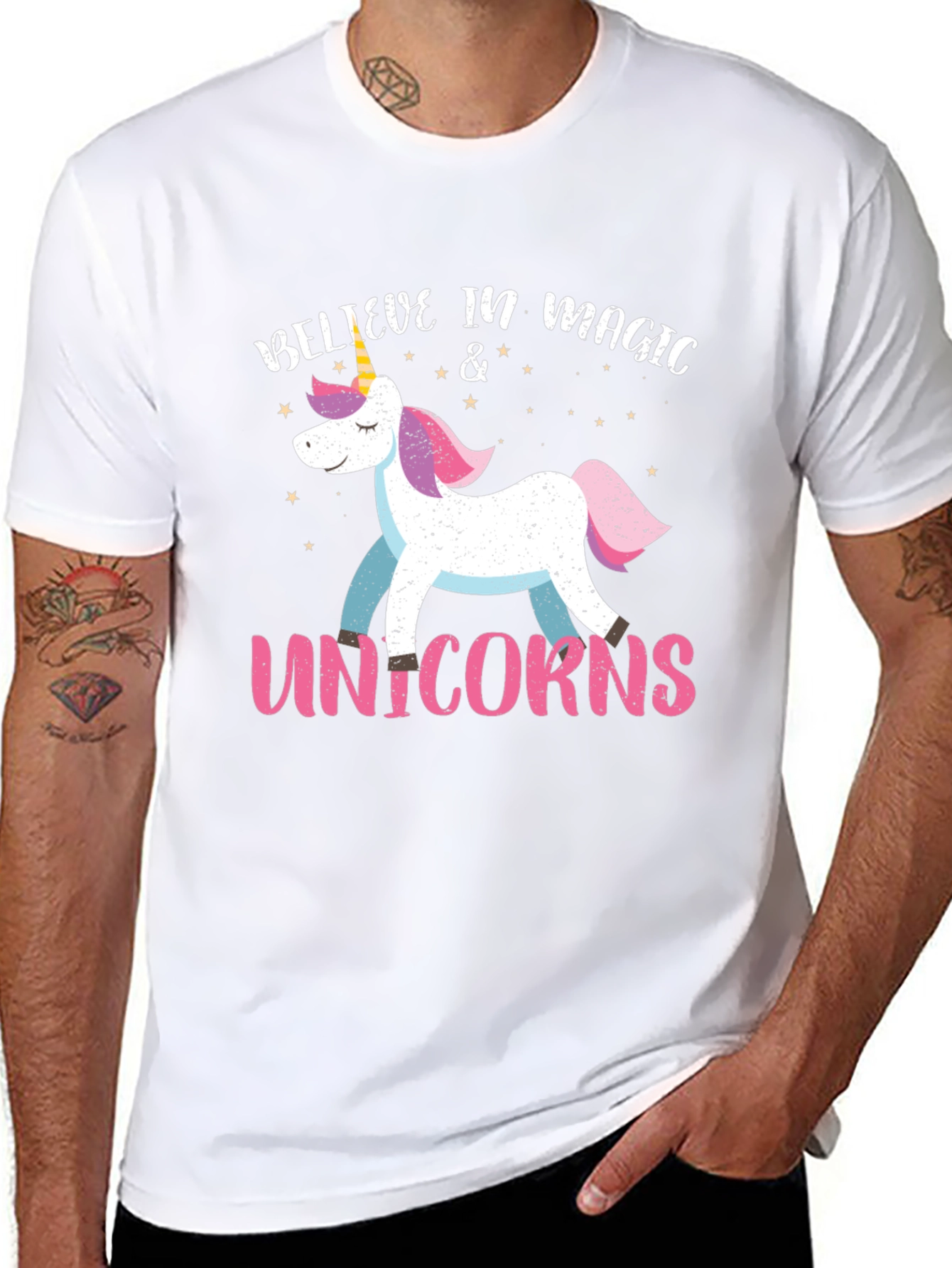 Believe in Magic Unicorns Black T-Shirt