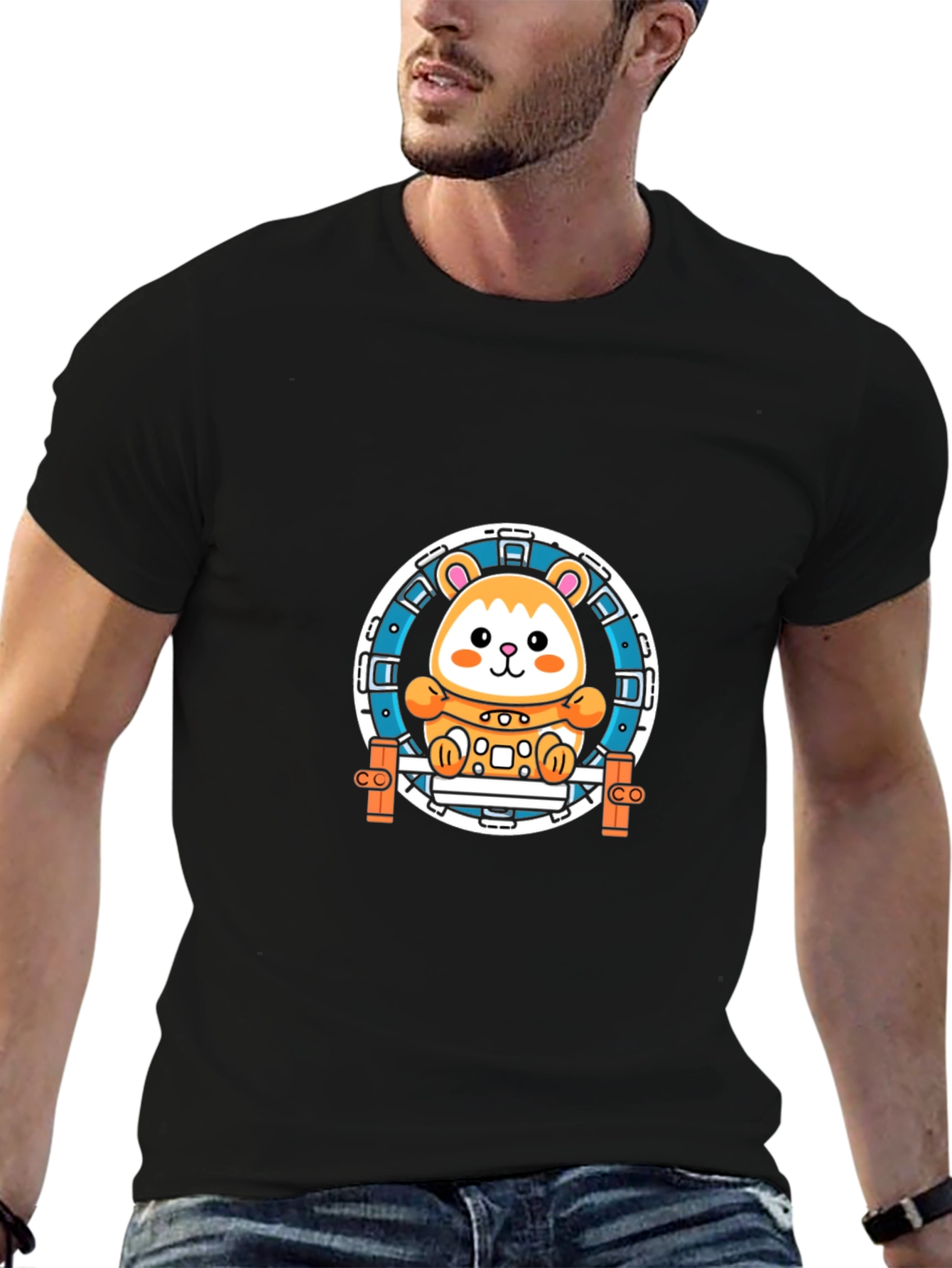Hamster Wheel Graphic Tee - Black
