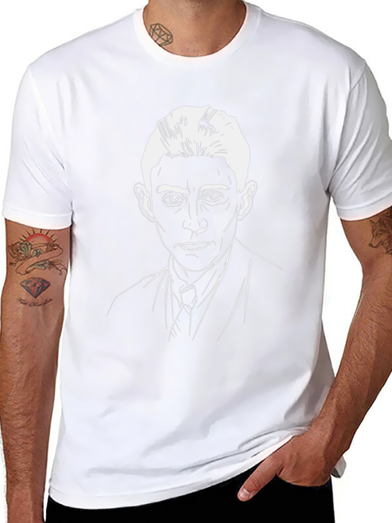 Kafka Portrait Graphic T-Shirt - Black