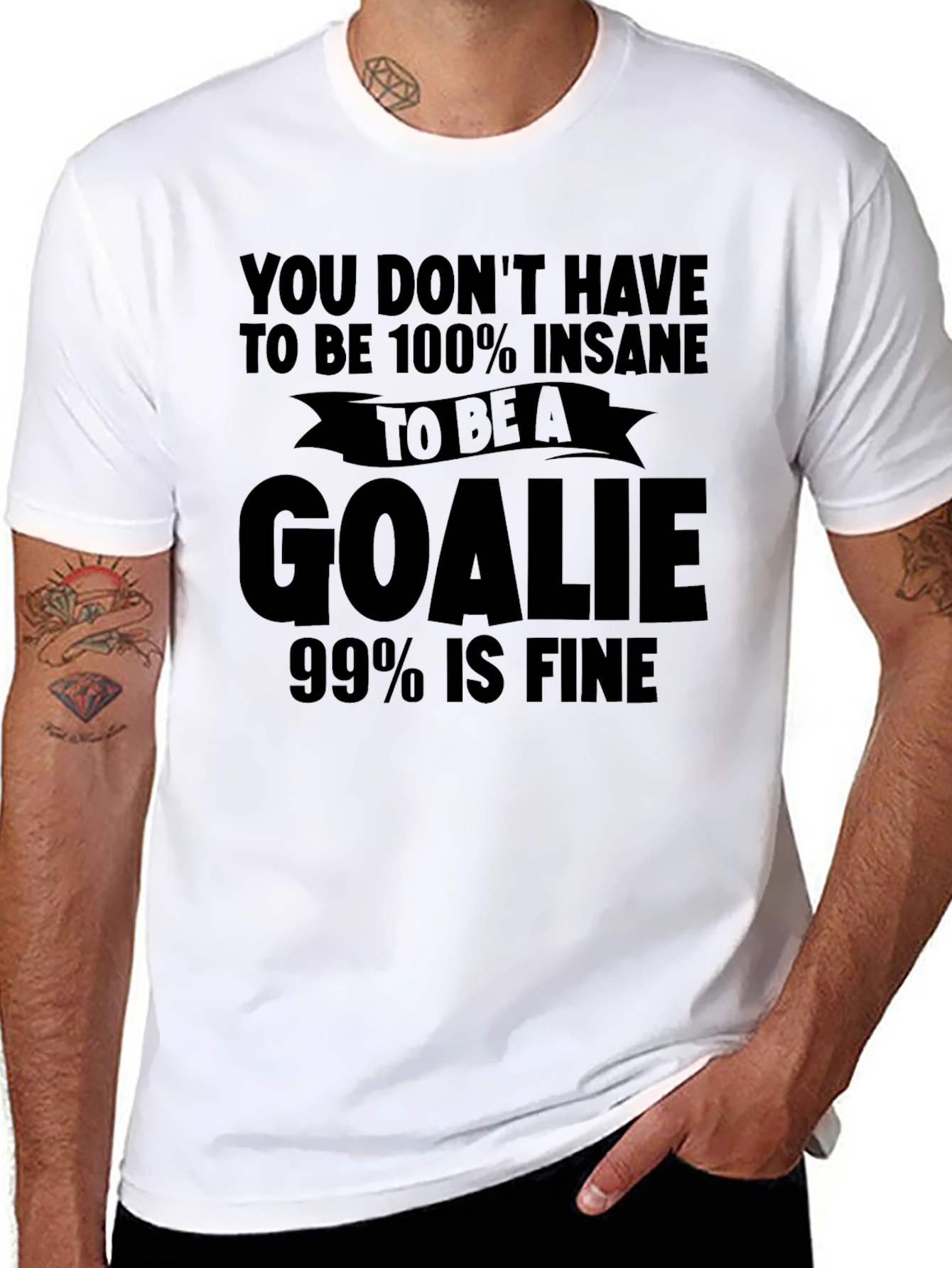 Insane Goalie T-Shirt: Funny Hockey Tee for Goalies