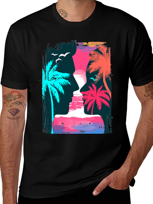 Tropical Sunset Graphic T-Shirt