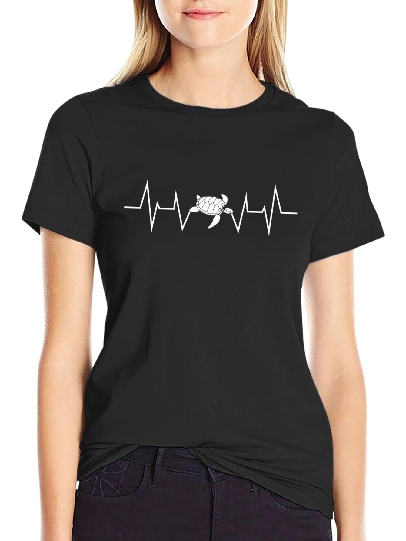 Turtle Heartbeat Graphic Tee - Eco-Friendly Style