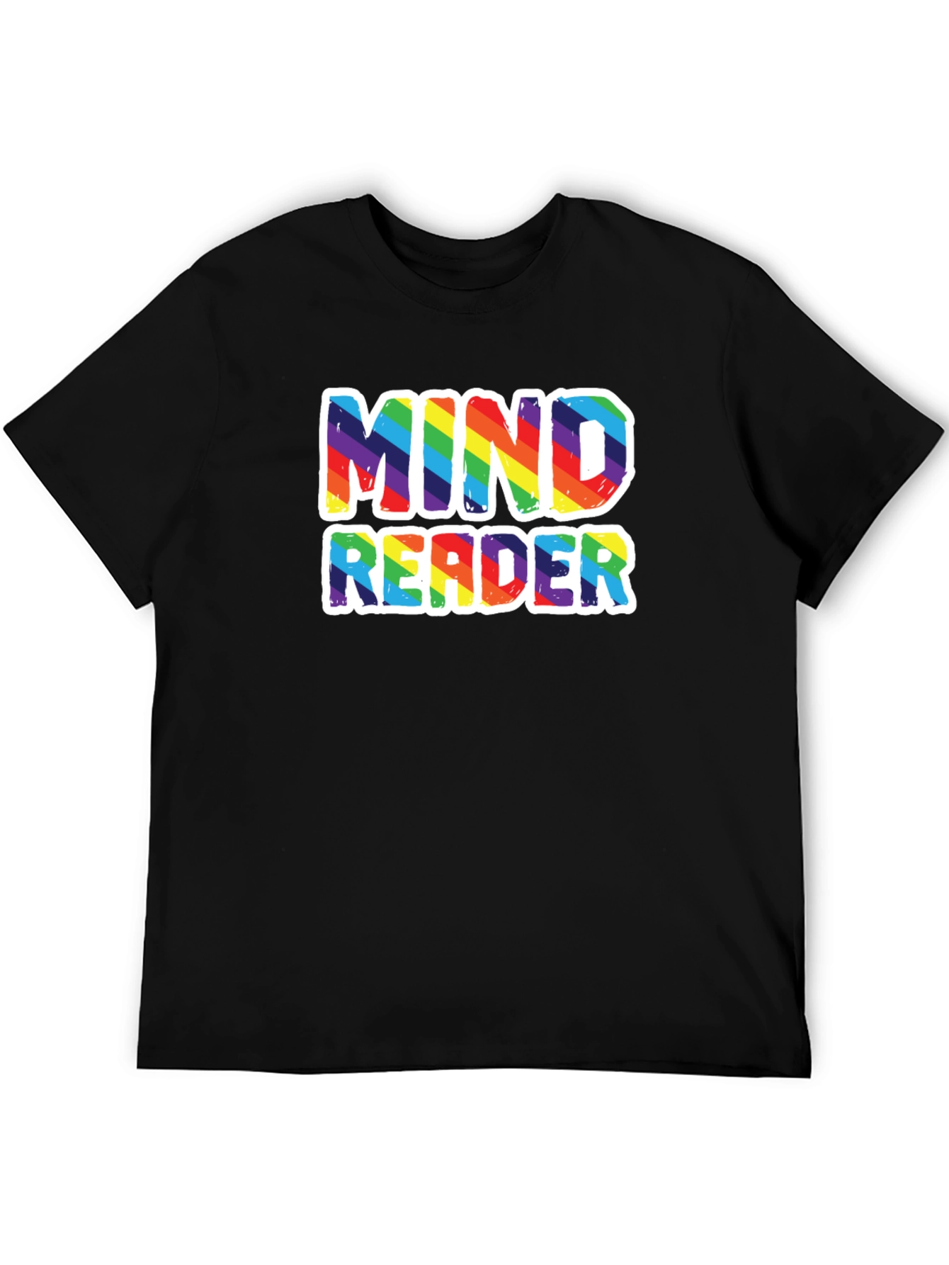Mind Reader Rainbow Graphic Tee - Black Cotton T-Shirt