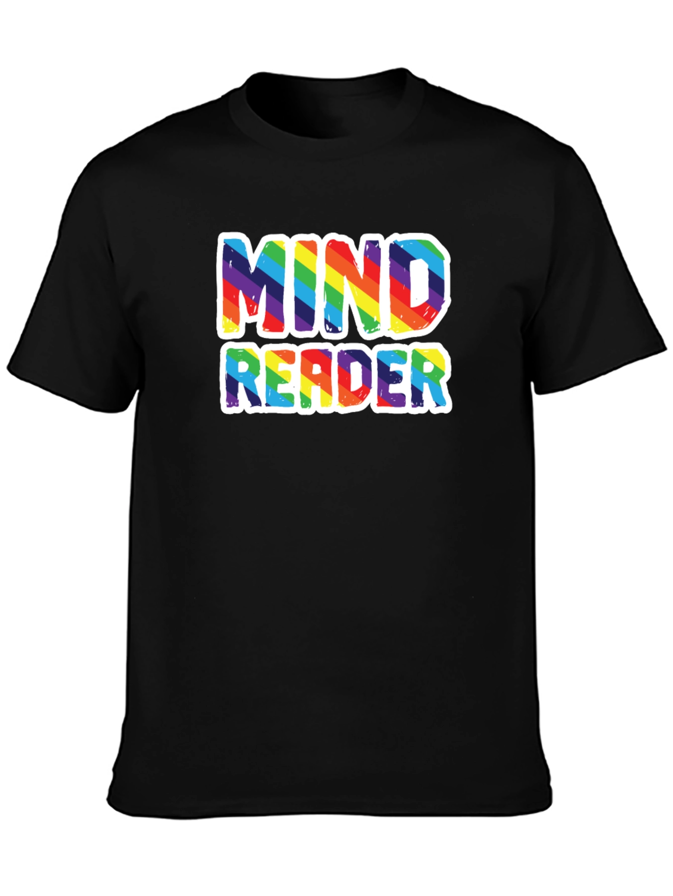 Mind Reader Rainbow Graphic Tee - Black Cotton T-Shirt