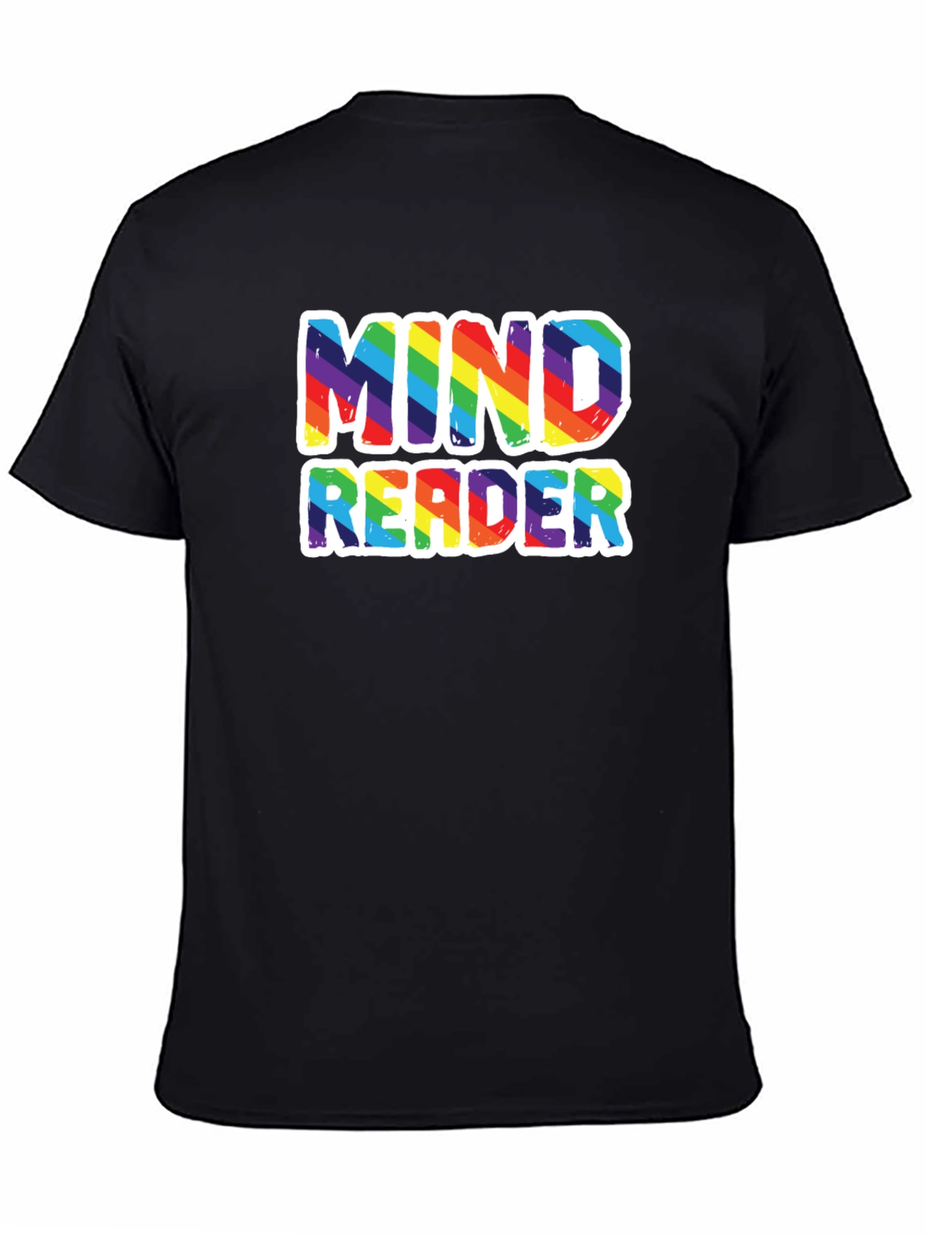 Mind Reader Rainbow Graphic Tee - Black Cotton T-Shirt