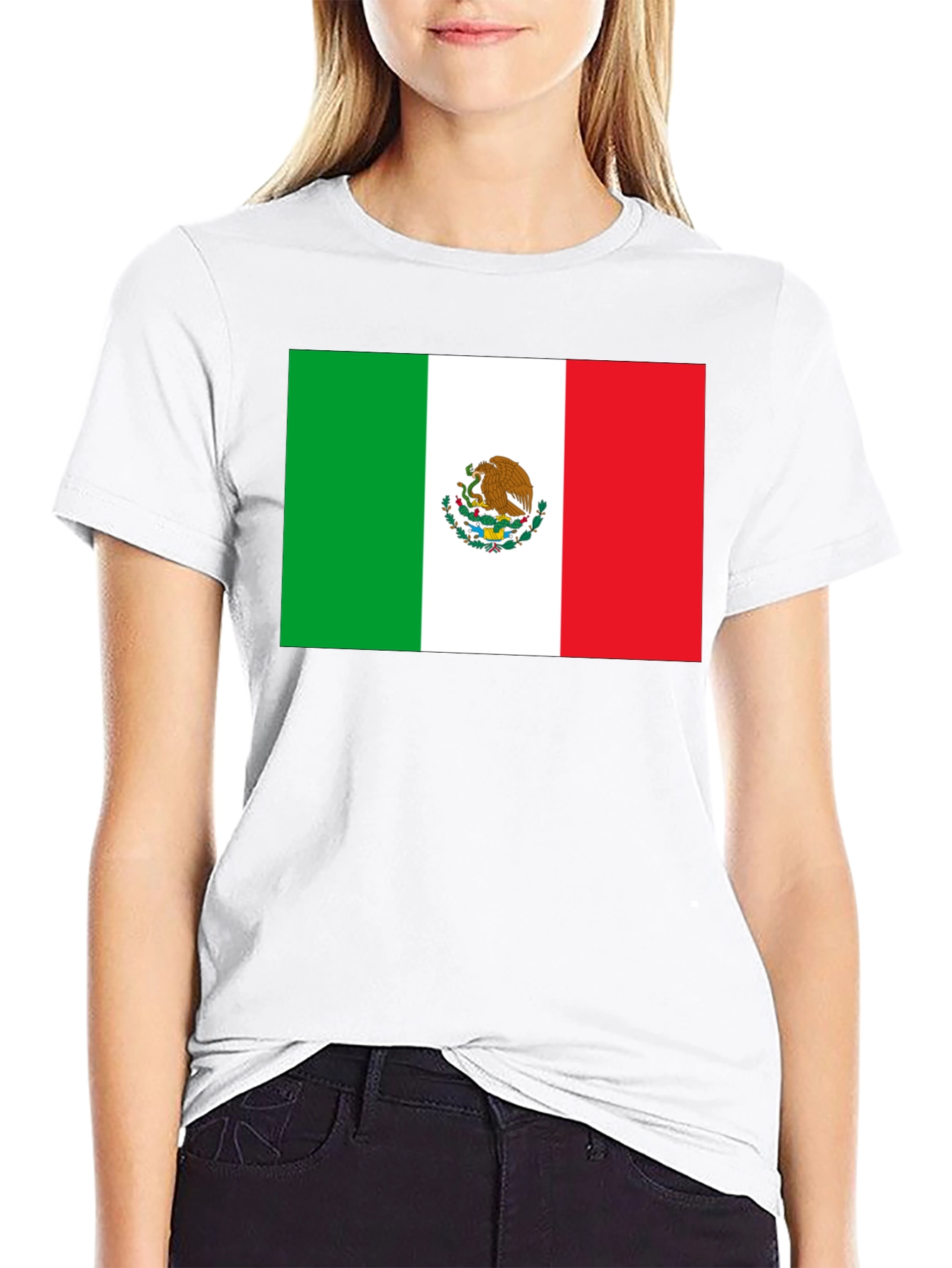 Mexican Flag Graphic Black T-Shirt