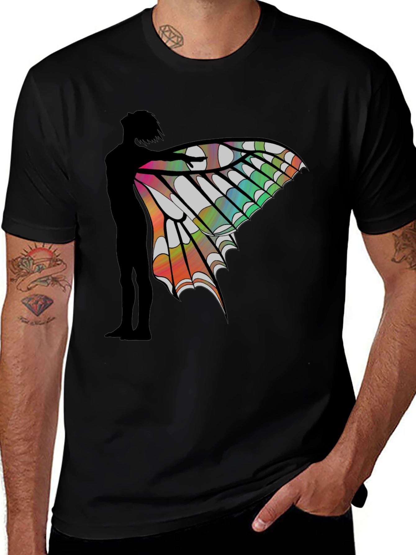 Butterfly Wing Silhouette Graphic Tee