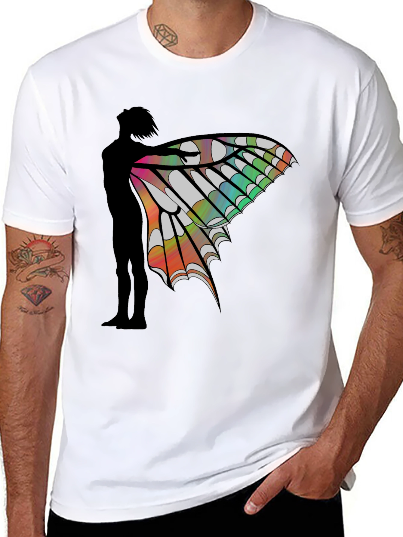 Butterfly Wing Silhouette Graphic Tee