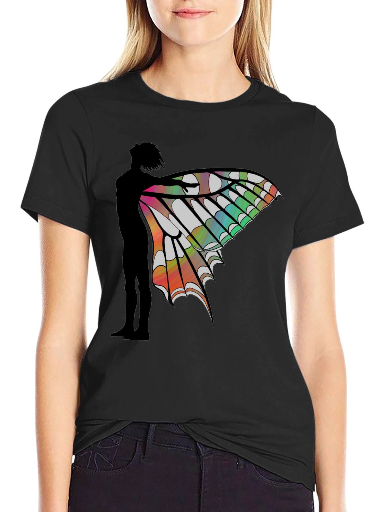 Butterfly Wing Silhouette Graphic Tee