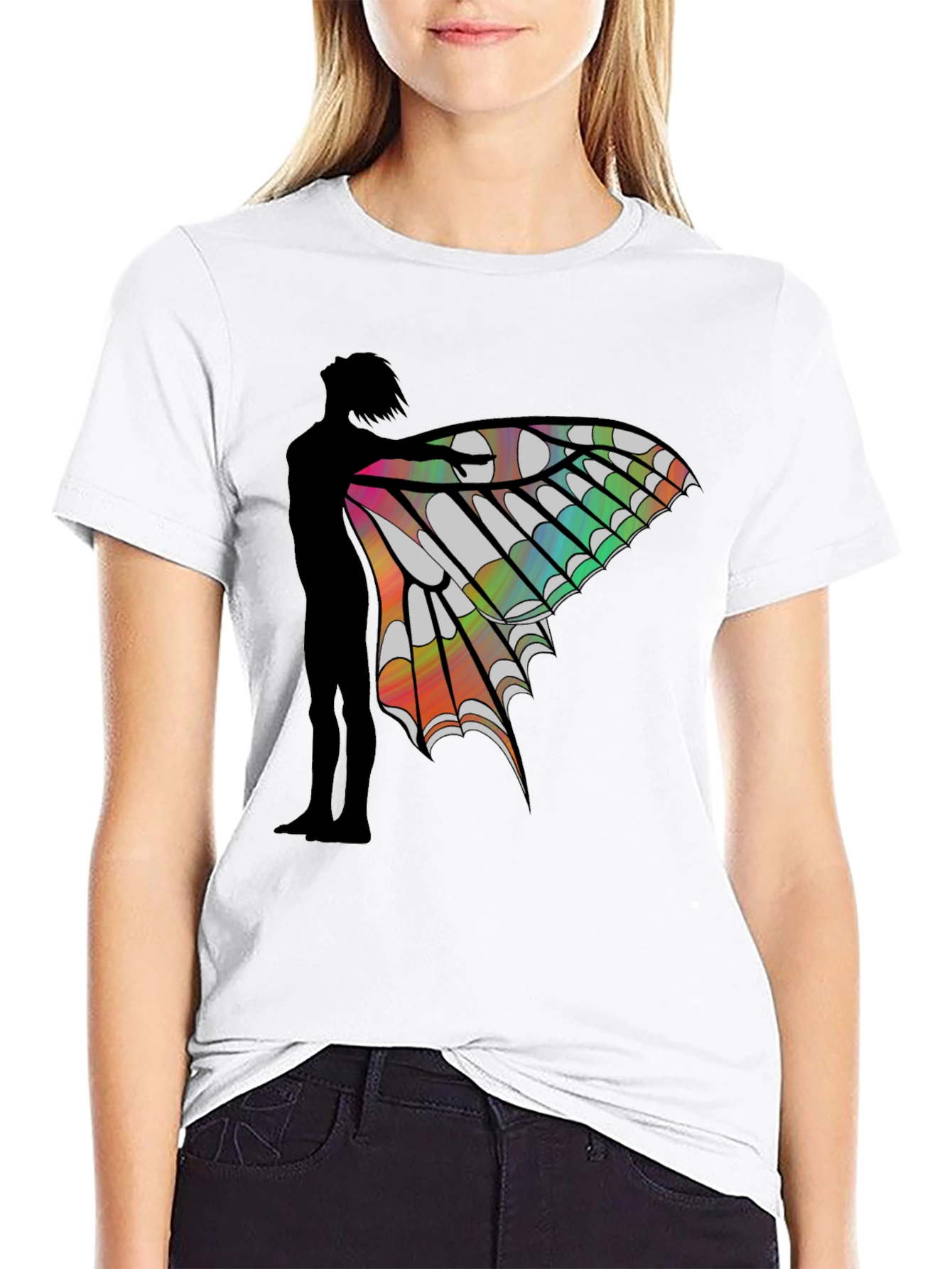 Butterfly Wing Silhouette Graphic Tee