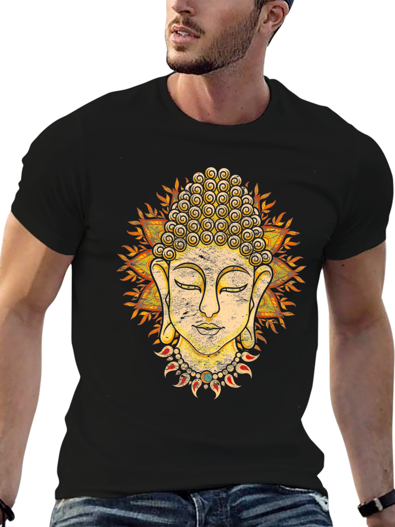 Buddha Graphic Tee - Spiritual Black T-Shirt