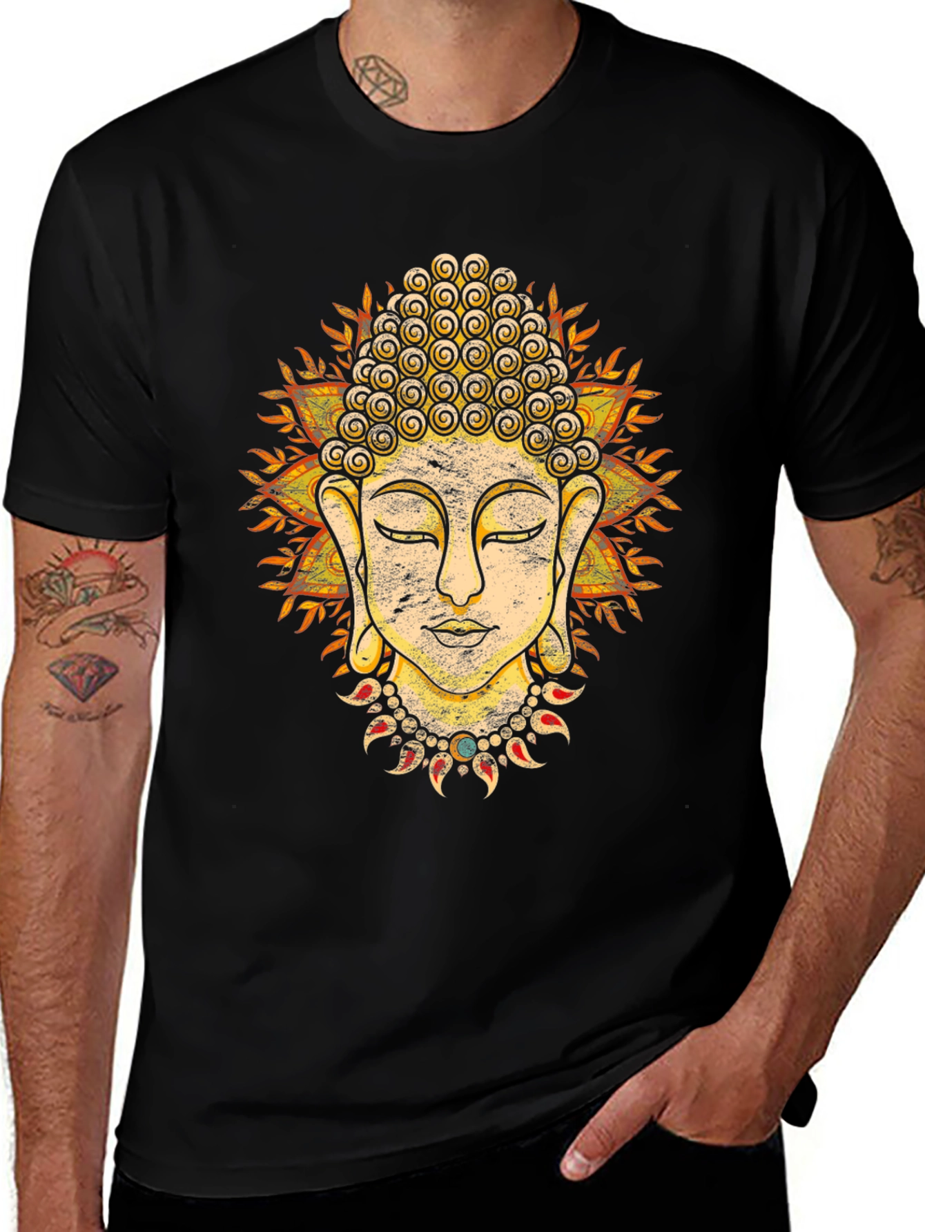 Buddha Graphic Tee - Spiritual Black T-Shirt