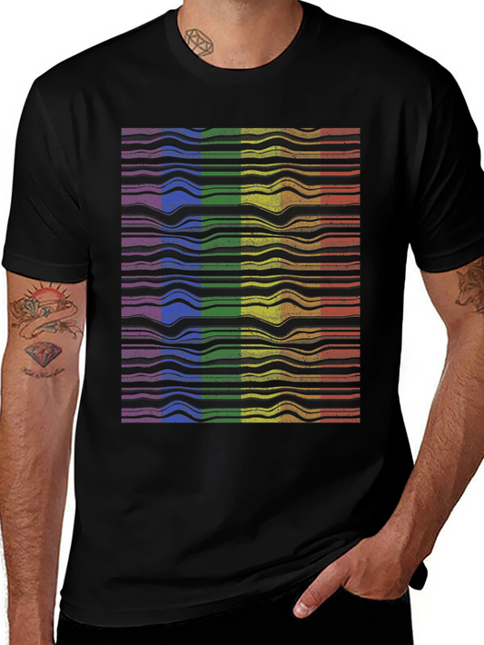 Rainbow Wave Graphic T-Shirt - Prideful Style