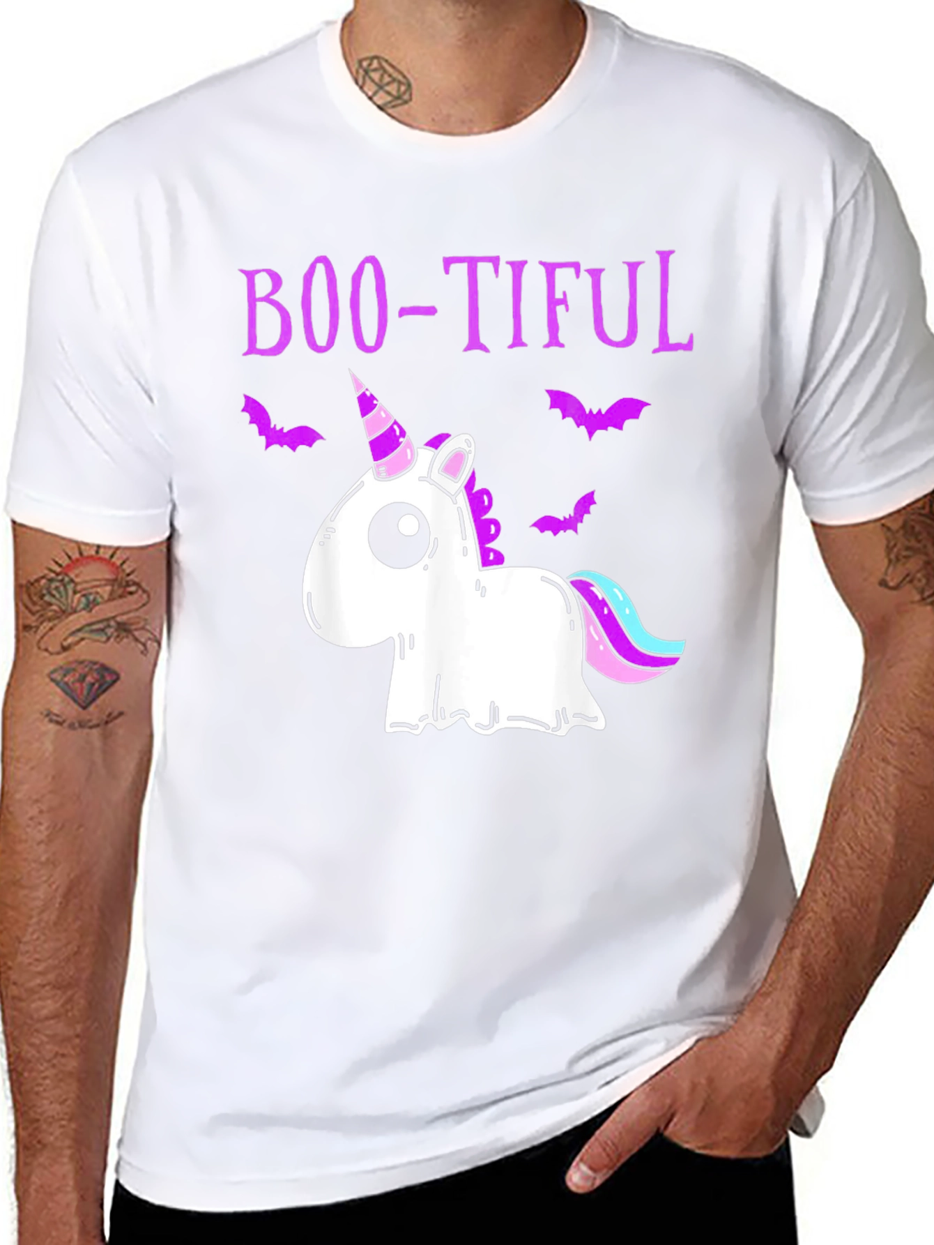 Boo-tiful Ghost Unicorn Halloween T-Shirt