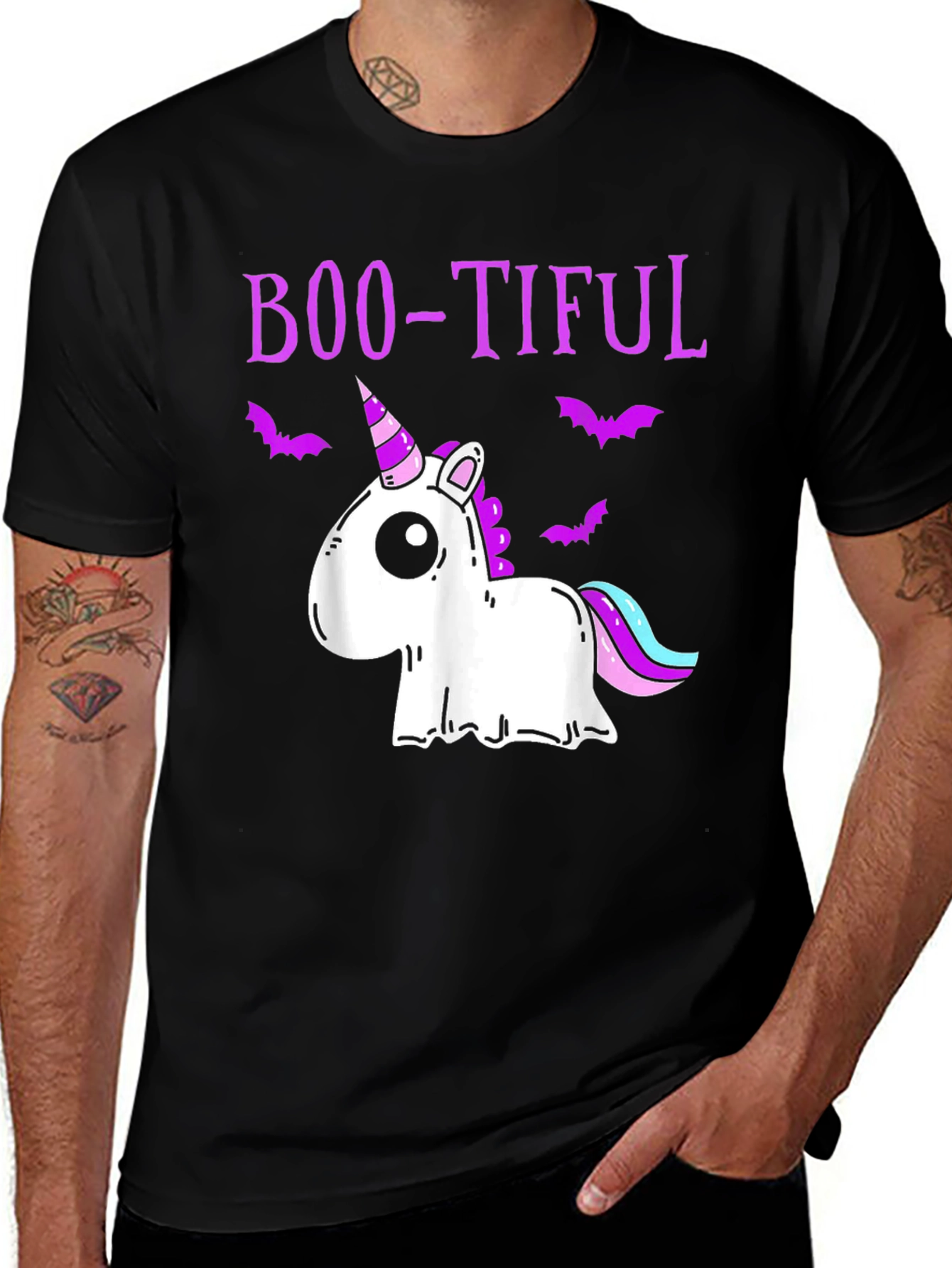 Boo-tiful Ghost Unicorn Halloween T-Shirt