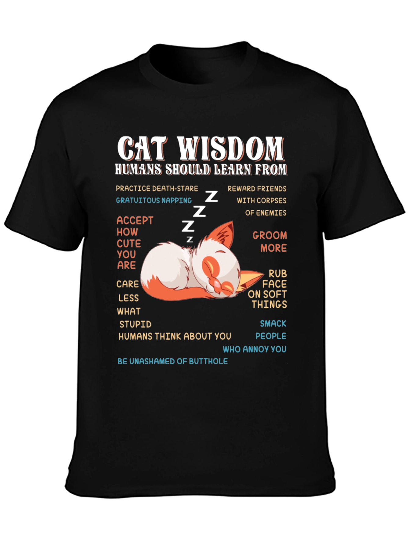 Cat Wisdom Graphic T-Shirt: Learn from Felines!