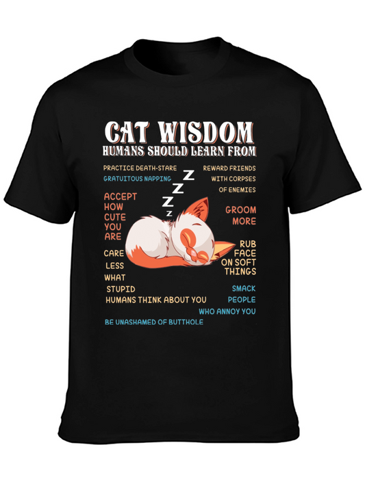 Cat Wisdom Graphic T-Shirt: Learn from Felines!