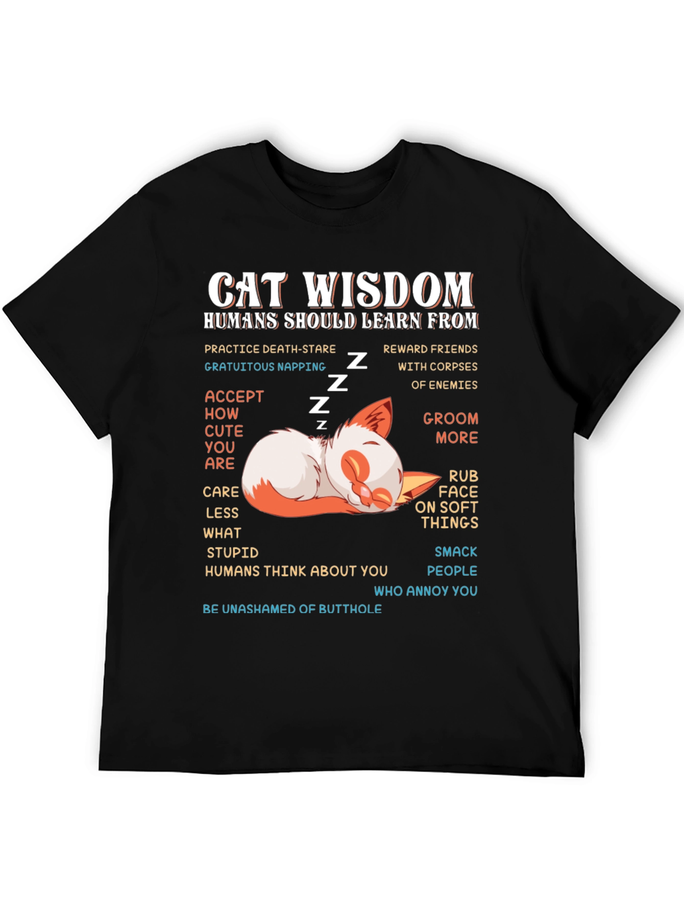 Cat Wisdom Graphic T-Shirt: Learn from Felines!