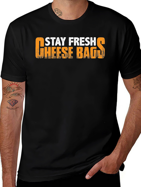 Stay Fresh Cheese Bags Black T-Shirt