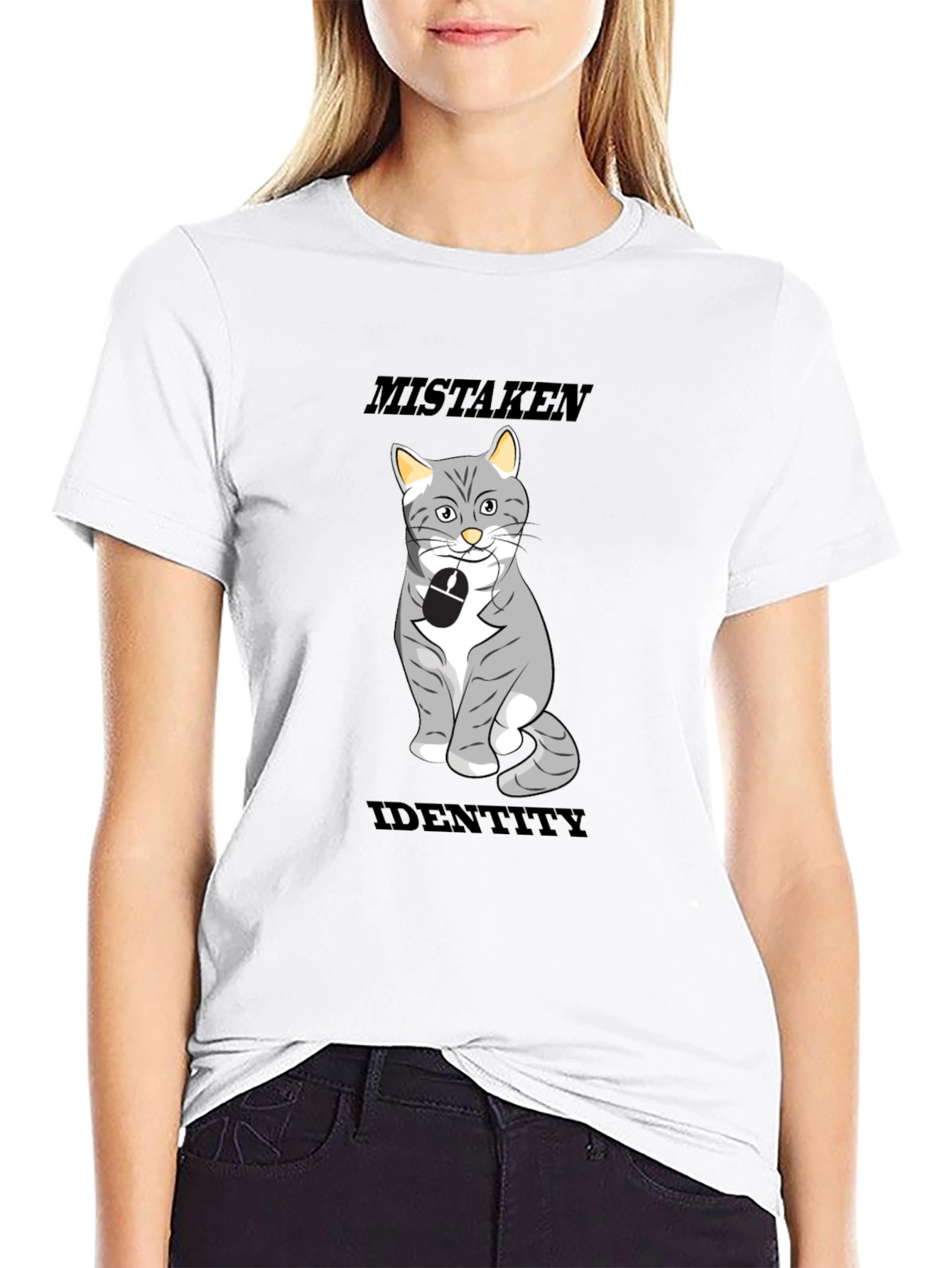 Mistaken Identity Cat T-Shirt Funny Graphic Tee