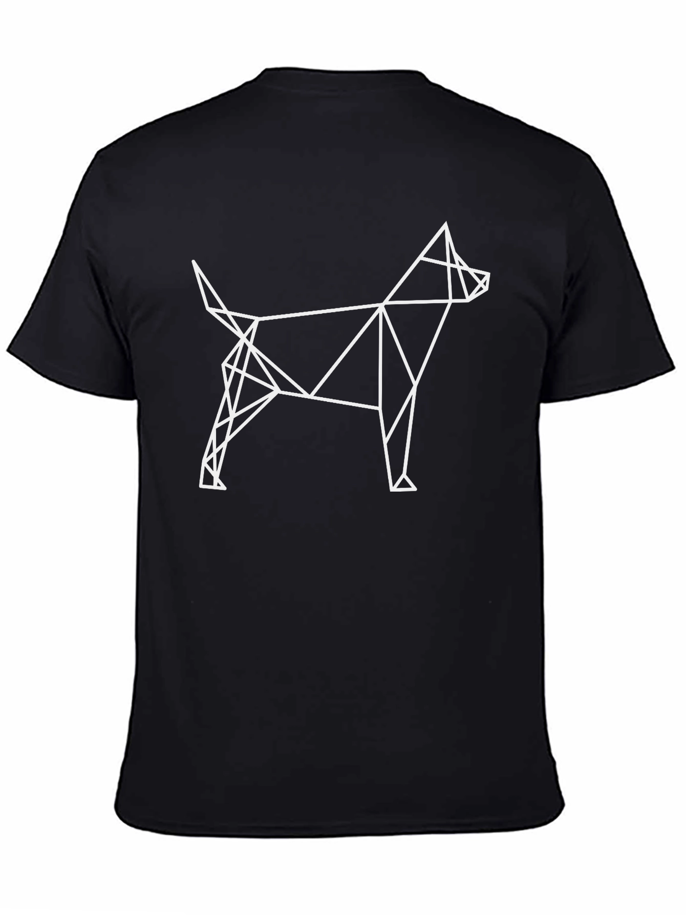 Geometric Dog Graphic Black T-Shirt